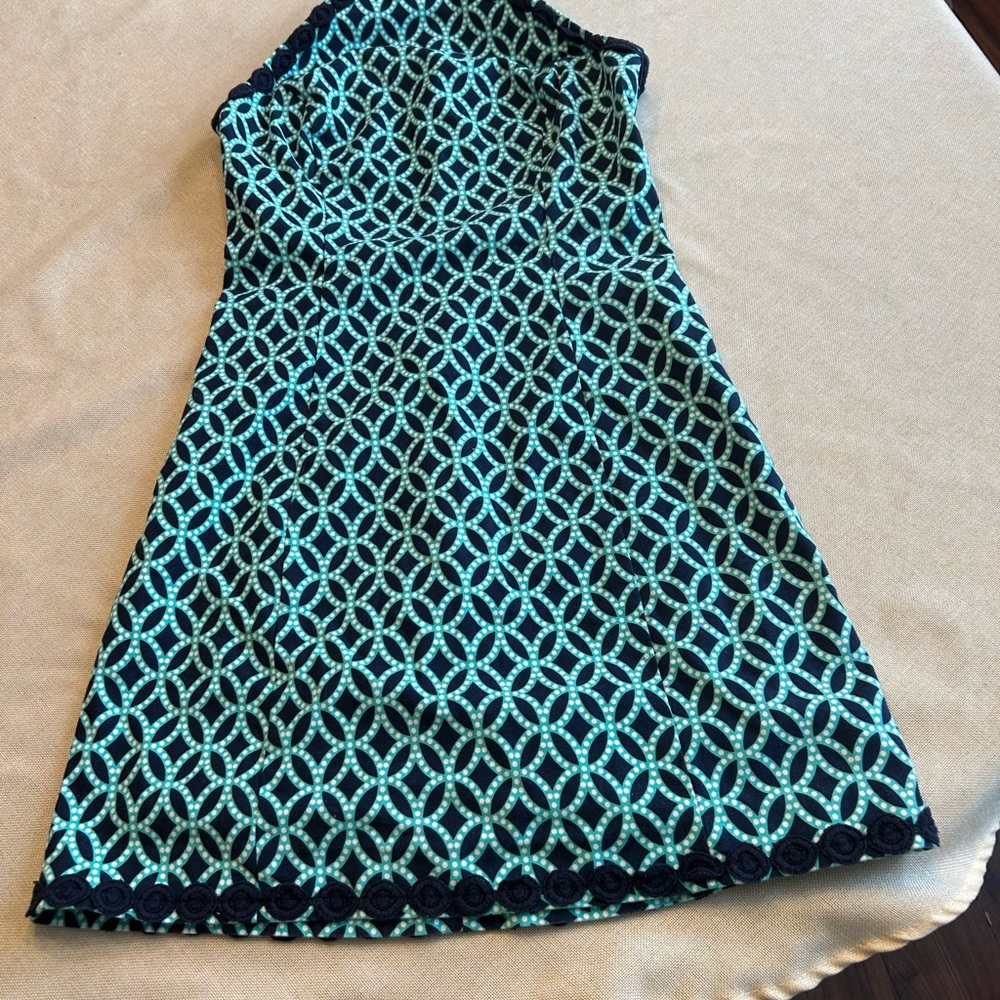crown & ivy Black and Mint Geometric print dress knee length Size 2 feminine - Picture 7 of 8